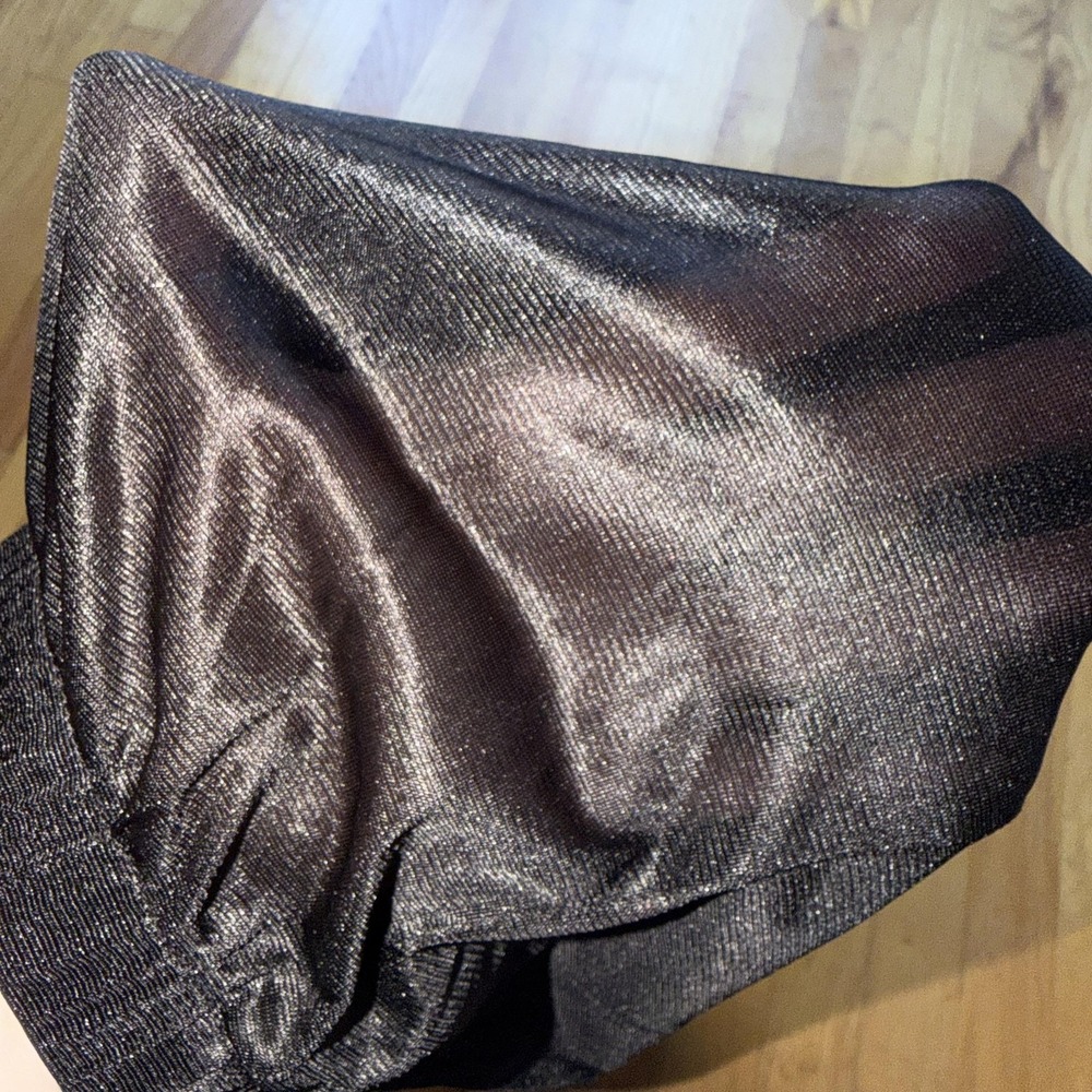 Vintage Black Pleated Slip Skirt S Elastic Waist USA Made Lingerie 80s 90s sheer - Picture 5 of 7